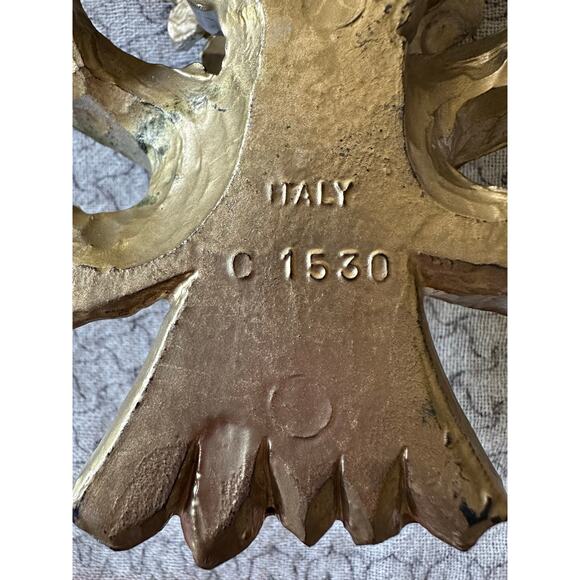 Vintage Wall Decor Golden Flowers made in Italy hanging art country bouquet 14” - Picture 5 of 14